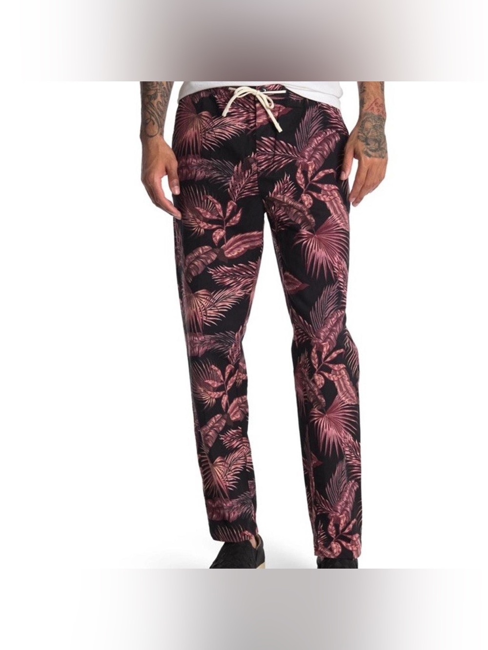 Scotch & Soda Warren Relaxed Fit Cotton Linen Pants 31x30 floral botanical pink